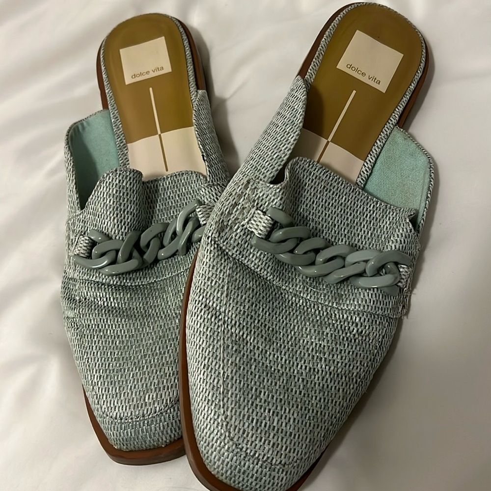 DOLCE VITA Loafer slip on with teal link chain